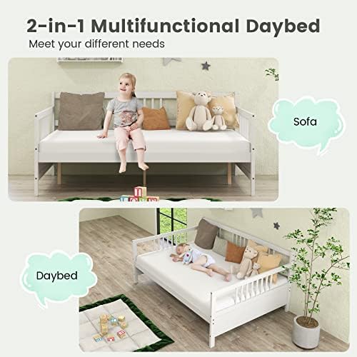 GIANTEX Full Size Daybed, Wooden Daybed Sofa Bed Frame - Image 4