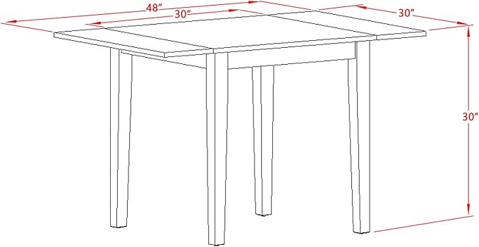 East West Furniture NDEN5-OAK-08 5 Piece Dining Set Includes a Rectangle Dining Room Table with Dropleaf and 4 Linen Fabric Parson Chairs, 30x48 Inch, Oak