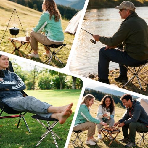 1.2lb Ultralight Telescoping Folding Camping Stool, Portable Collapsible Stool - Image 6