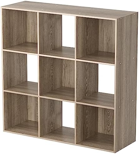 JupiterForce 9 Cubes Bookcases Storage Organizer, 3-Tier Wooden Open Bookshelf - Image 5