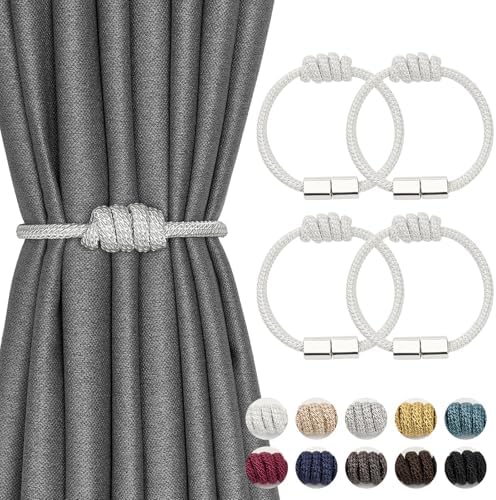 NICEEC 4 Pack Mini Magnetic Curtain Tiebacks Modern Simple Style Drape Tie by NICEEC