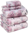 RUVANTI 100% Cotton Split King Sheets, Percale Sheet Set, Lilac Floral by Ruvanti