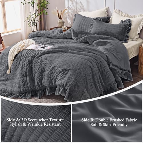 JOLLYVOGUE Dark Grey Oversized King Comforter Set - Image 5