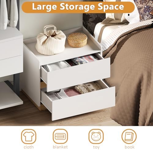 Low 2 Drawer Dresser, Stackable Wooden Closet Drawers - Image 3
