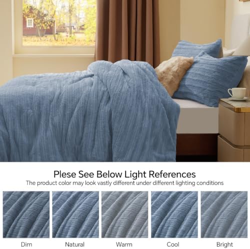 BEDELITE Faux Fur Twin/Twin XL Comforter Set, Fluffy Bed Set - Image 7