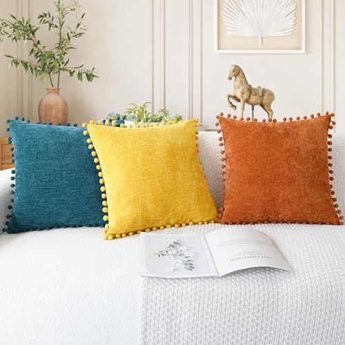 CaliTime Decorative Couch Throw Pillow Covers 18 X 18 Inches Ocean Blue - Image 5