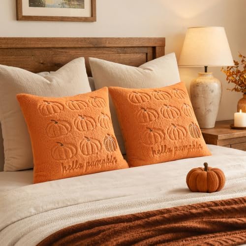 MIULEE Fall Pumpkin Pillow Covers 20x20 Orange Fall Decor - Image 5