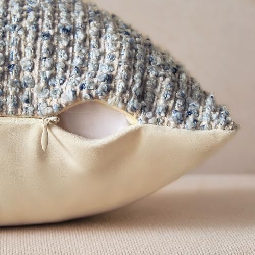 Soft Wool Decorative Throw Pillow Covers 14x36 Blue SY011C14 - Image 2