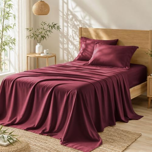 4 Piece Twin Sheets Set, Rayon Derived from Bamboo by akkialla