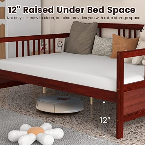 GIANTEX Full Size Daybed, Wooden Daybed Sofa Bed Frame - Image 4