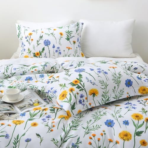 Mooreeke Floral King Size Comforter Sets, Dandelion Floral Botanical Patterned - Image 4