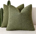 Foindtower Decorative Textured Boucle Throw Pillow Covers 26x26 Moss Green by Foindtower