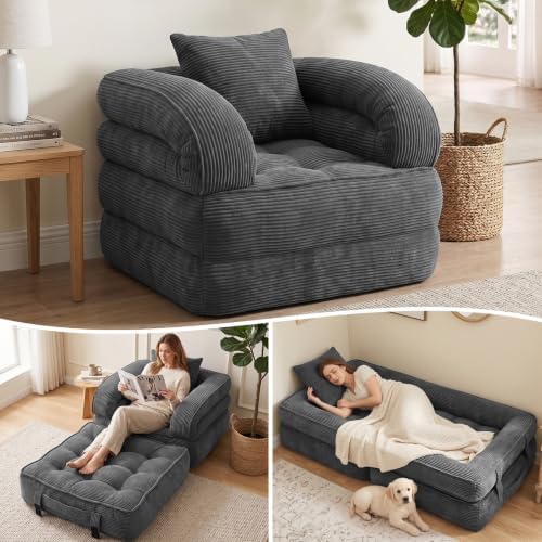 Convertible Sofa Bed, Boneless Sleeper Chair Bed by Unknown