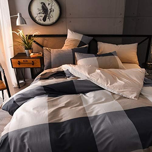 Buffalo Plaid Comforter Set King 3 Pieces Soft Cute Plaid Bedding Comforter - Image 4