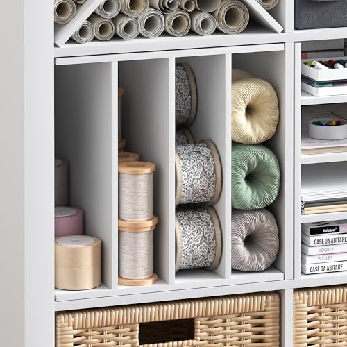 Furinno Cubicle 3-Shelf Cube Insert, Cube Organizer, Plain White - Image 4