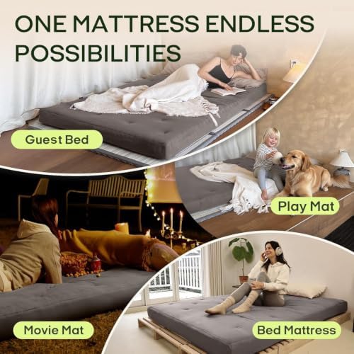 ZonLi Japanese Floor Futon Mattress 100% Cotton Washable Cover Foldable - Image 5