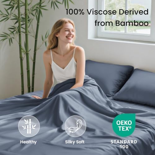 Love's cabin 100% Rayon Derived from Bamboo, King Size Sheet Set, 4 Pieces - Image 2