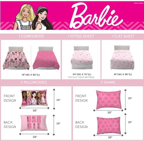 Franco Barbie Barbiecore Bedding Super Soft Comforter and Sheet Set - Image 3