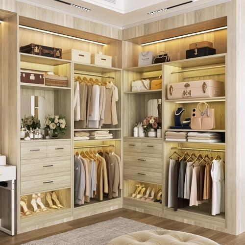 Unikito 61" Closet System, Heavy Duty Wood Closet Organizer - Image 5