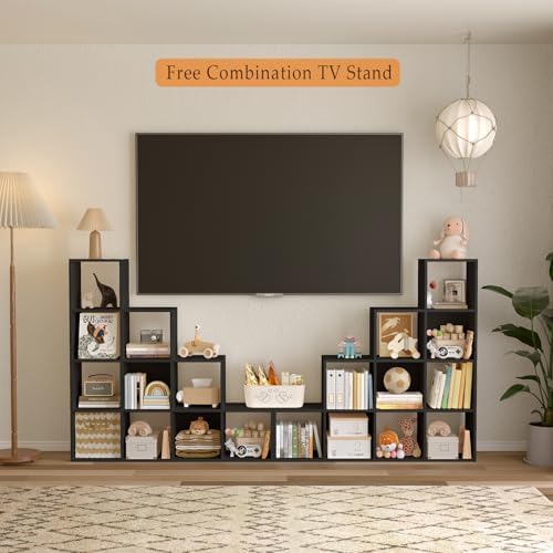 OSCHF Ladder Cube Storage Bookcase, 10-Cube Corner Shelf - Image 5