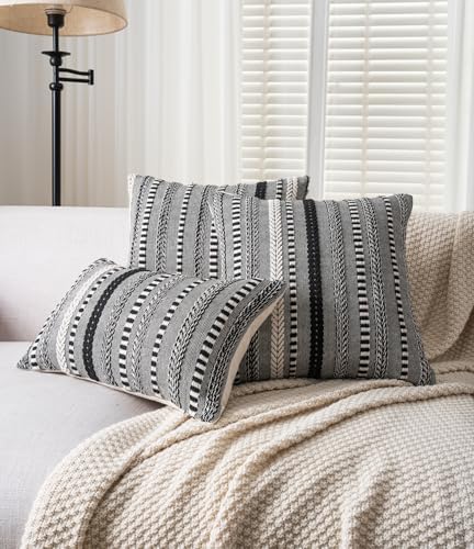Cethom Boho Throw Pillow Covers 18x18 Inch Set of 2, Farmhouse Decorative Couch - Image 2
