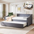Daybed with Trundle Bed Twin, Upholstered Day Beds Frame by GEEVIVO