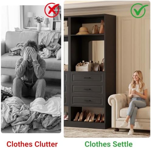 Unikito Freestanding Closet System, Modern Armoire Wardrobe - Image 6
