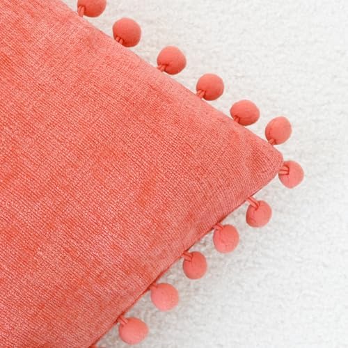 CaliTime Decorative Couch Throw Pillow Covers 18 X 18 Inches Living Coral - Image 3