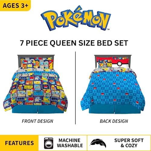 Pokémon Pikachu Queen Size Bedding Set – Kids Bedding Super Soft Cozy - Image 2