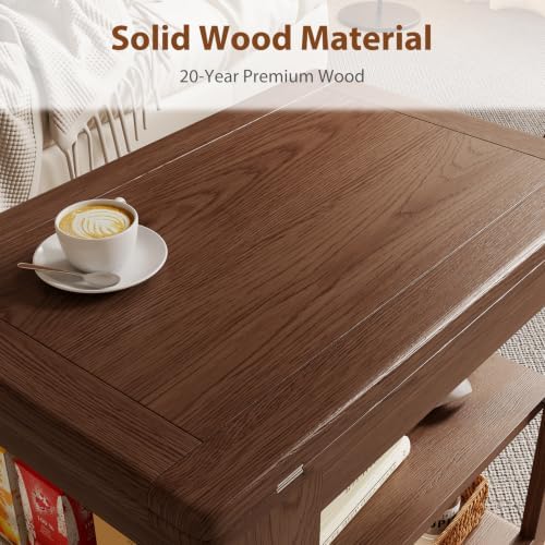 Expandable Coffee Table with Hidden Storage and Adjustable Shelves Walnut - Image 6