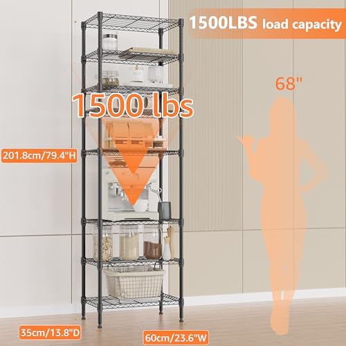 IZEUK 8 Tier Adjustable Metal Storage Shelving Unit, Heavy Duty Standing Rack - Image 3