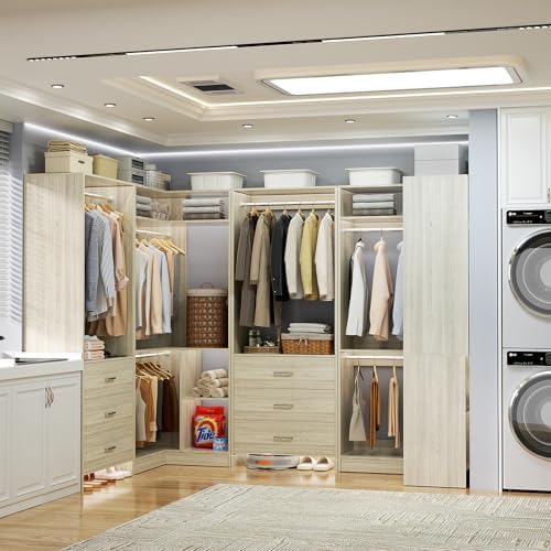 Aheaplus Closet System with Drawer，Hanging Rods, U-Shaped，Set of 4 - Image 4