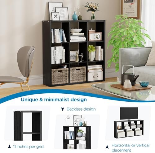 9 Cube Storage Organizer, Wooden Cube Shelf Bookcase - Image 6