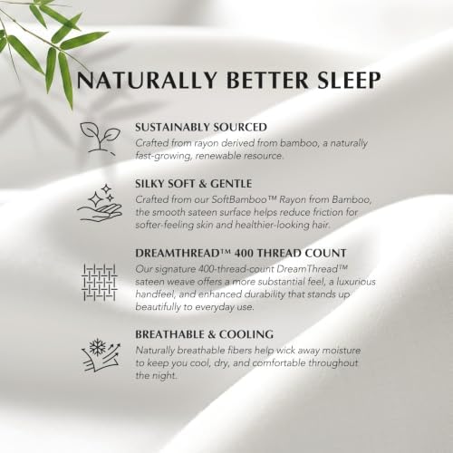 EverGrace 100% Rayon from Bamboo Sheet Set, Queen Size, Bright White - Image 3