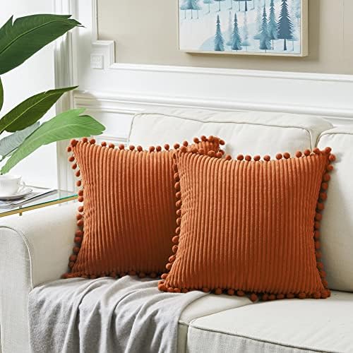Fancy Homi 24x24 Pillow Covers, 2 Packs Rust Throw Pillow Covers - Image 6