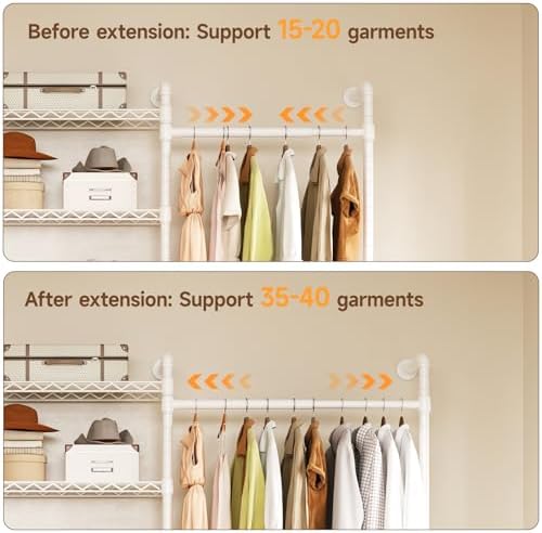 H6 Wall Mounted Closet System, Industrial Pipe Clothes Rack - Image 5