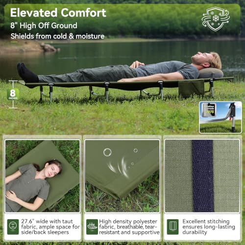MARCHWAY Lightweight Folding Camping Cot Bed - Image 5