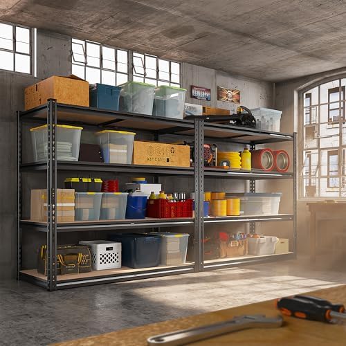 REIBII 2000LBS Storage Shelves, 4-Tier Adjustable Garage Shelving by REIBII