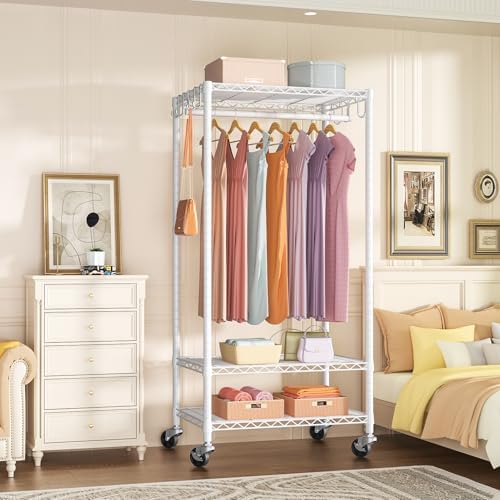 Rolling Clothes Rack, Clothing Racks - Image 2