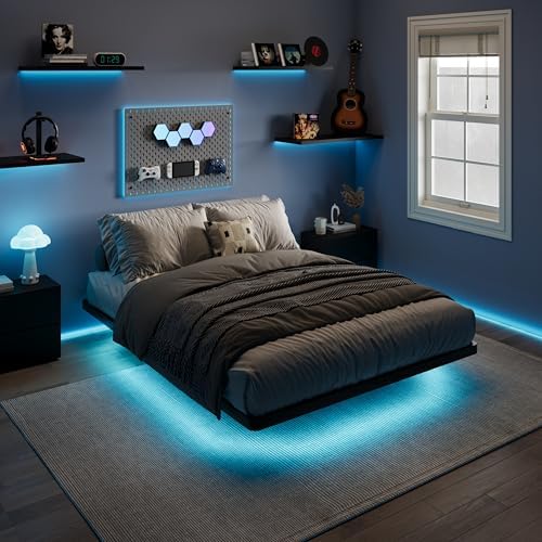 SHA CERLIN Queen Size Floating Bed Frame by SHACERLIN