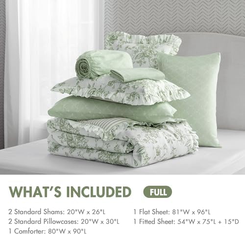 Madison Park Essentials Green Floral Comforter Set - Image 6