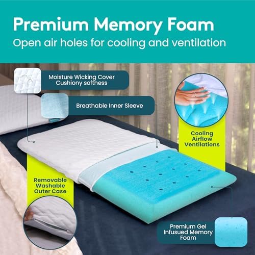BLISSBURY Stomach Sleeper Pillow, Thin Memory Foam, 2.2 Inch - Image 5