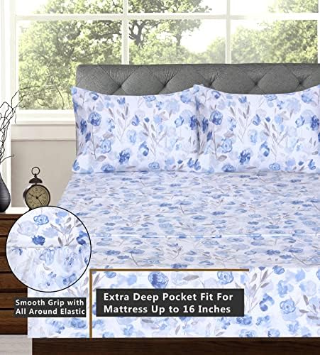 RUVANTI 100% Cotton Percale King Sheets, King Size Sheets Set - Image 4