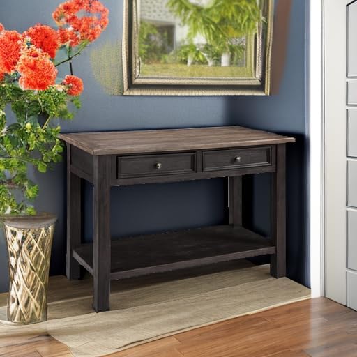 Signature Design by Ashley Tyler Creek Modern Farmhouse Sofa Table, Brown & Black