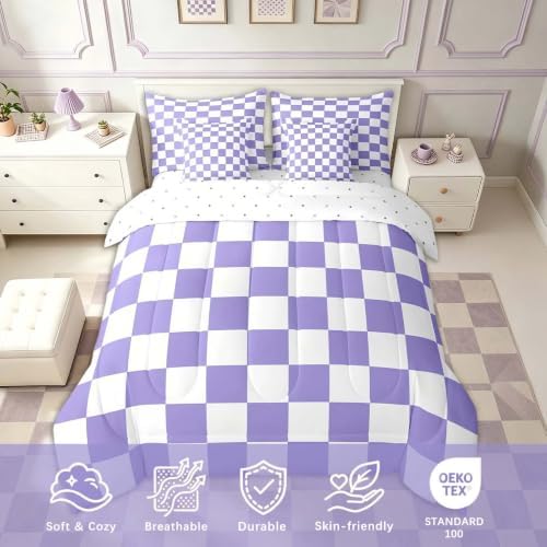 Feelyou Checkered Retro Comforter Set - Image 3