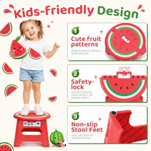 Delxo 9 Inch Kids Step Stool, 300 Lbs Folding Step Stool - Image 3
