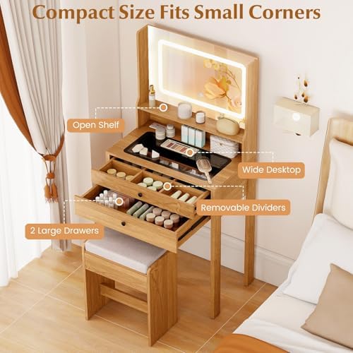 CHARMAID Compact Vanity Desk - Image 3