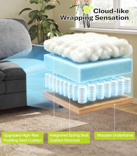 Welzona 3-Layers Cloud Loveseat Sofa, Teddy Small Sofa - Image 3