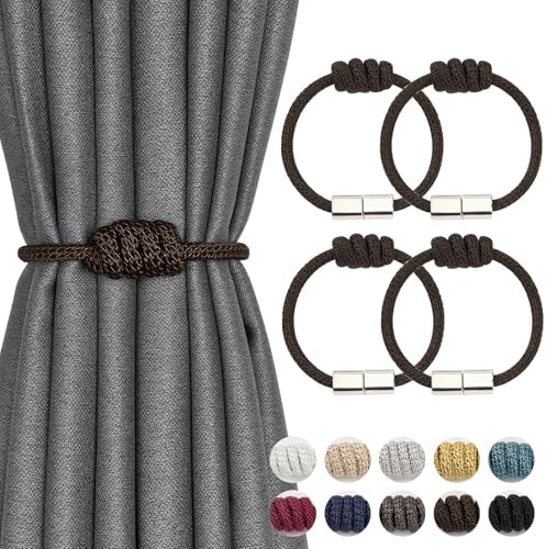 NICEEC 4 Pack Mini Magnetic Curtain Tiebacks Modern Simple Style Drape Tie by NICEEC