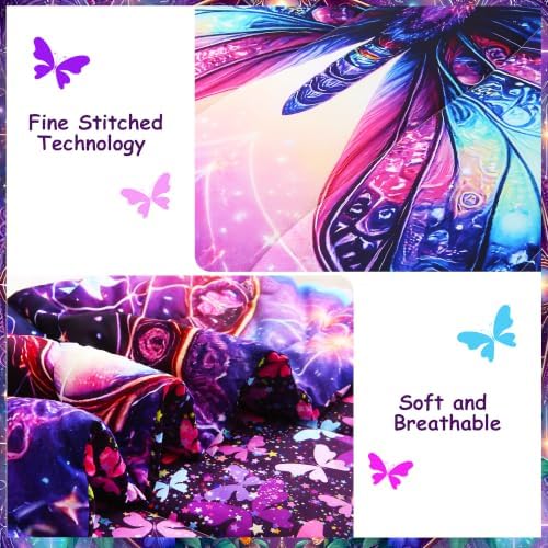 Kids Twin Comforter Sets for Girls 6 Pieces Purple Bedding Set for Teens - Image 4